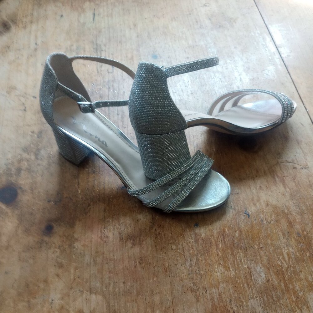 Touch of Nina Silver Glitter Heels